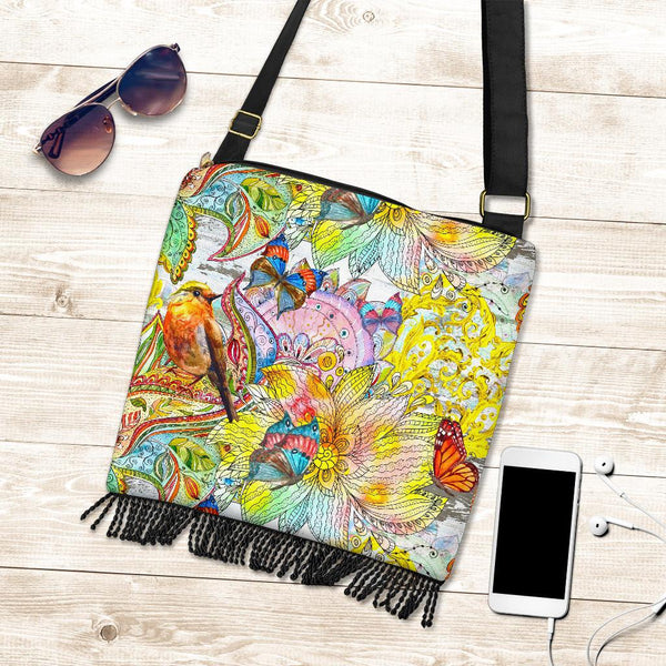 Colors of spring Fringe crossbody bag Your Amazing Design