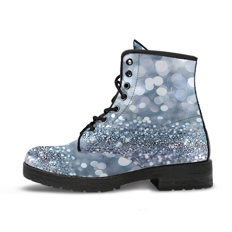 Silver glitter boots