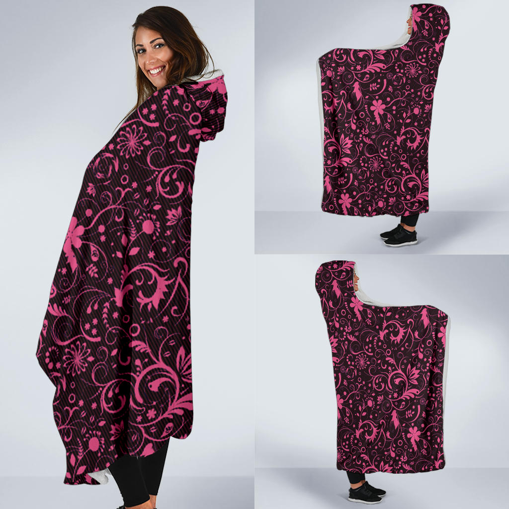 Pink love hooded blanket