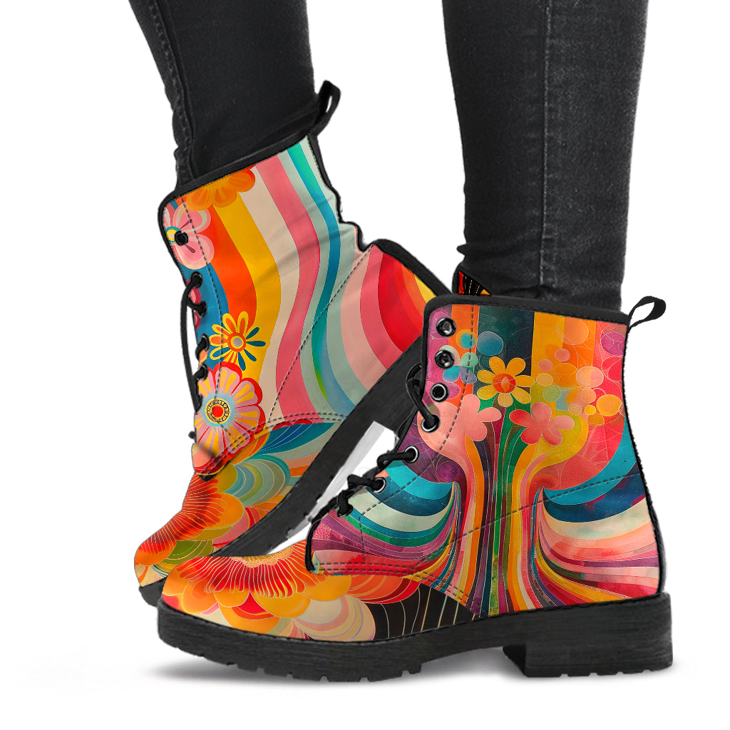 Hippie floral boots