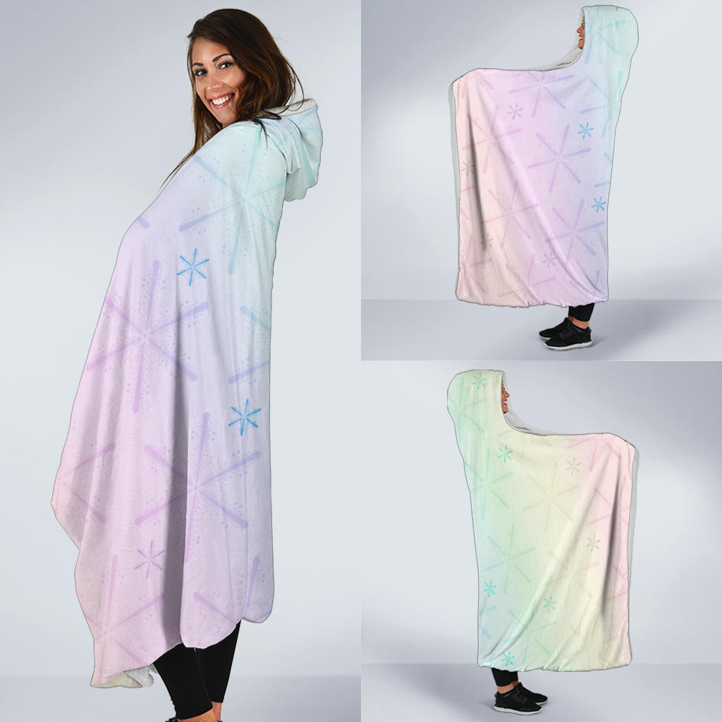 Colorful snow hooded blanket