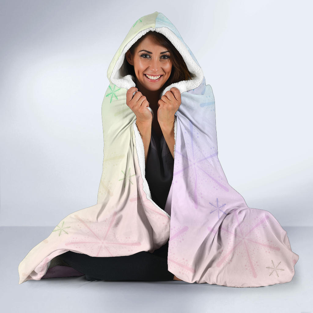 Colorful snow hooded blanket