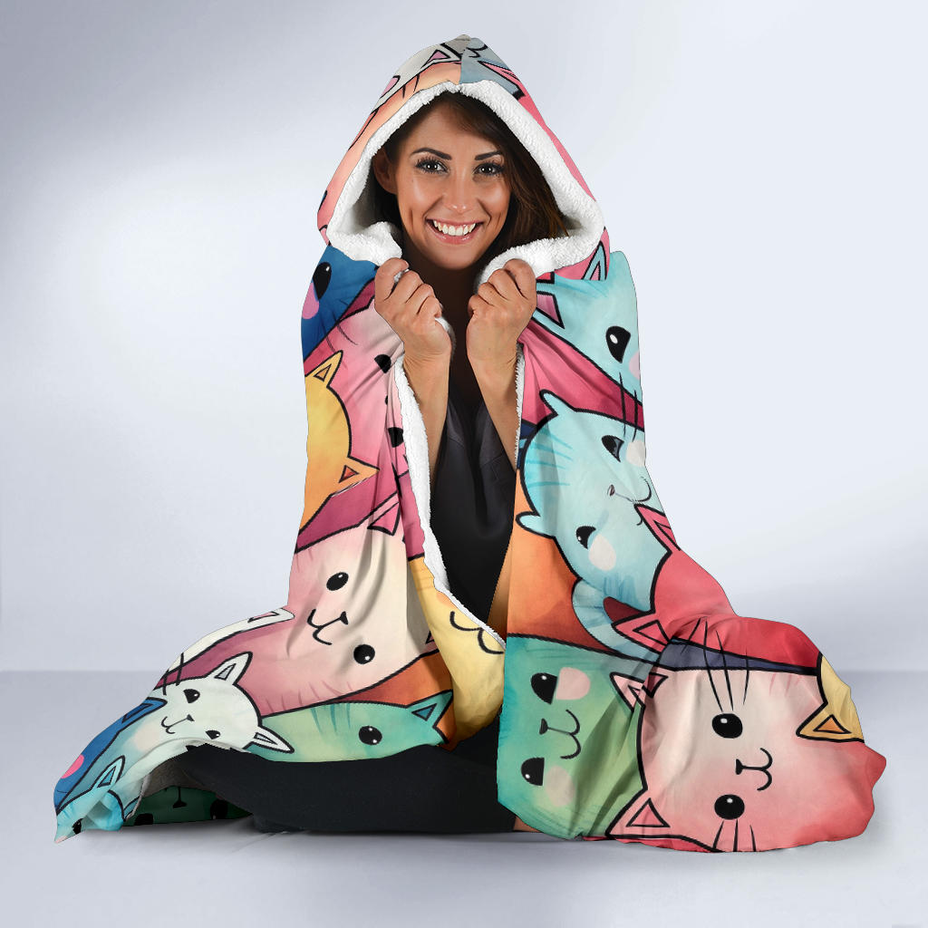 Happy Cats Hooded Blanket