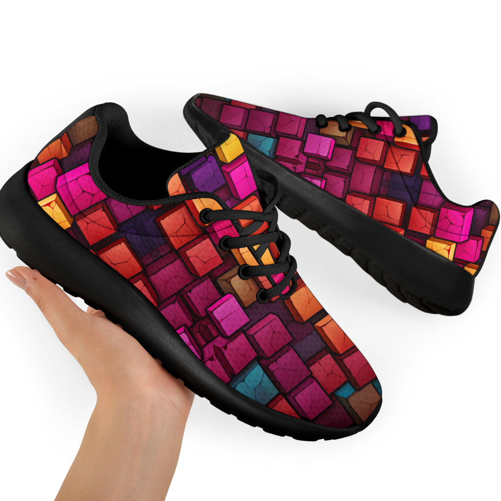 Colorful squares sport sneakers