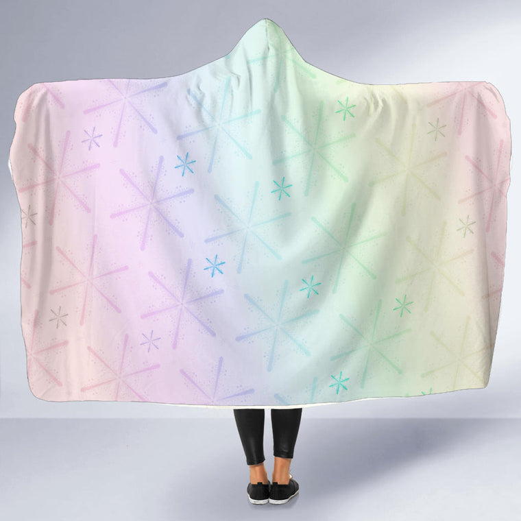 Colorful snow hooded blanket