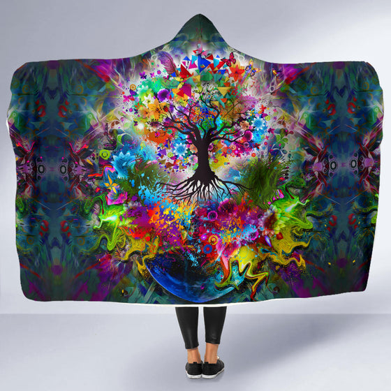 Tree of life hooded blanket