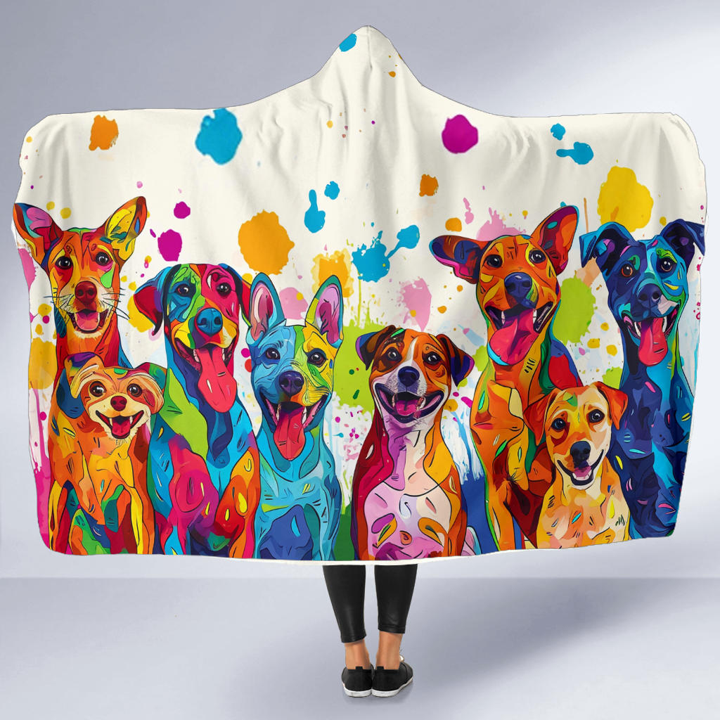 Happy dogs hooded blanket