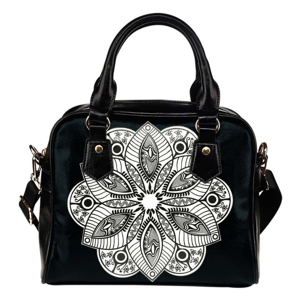 Black White Mandala Shoulder Handbag - Your Amazing Design