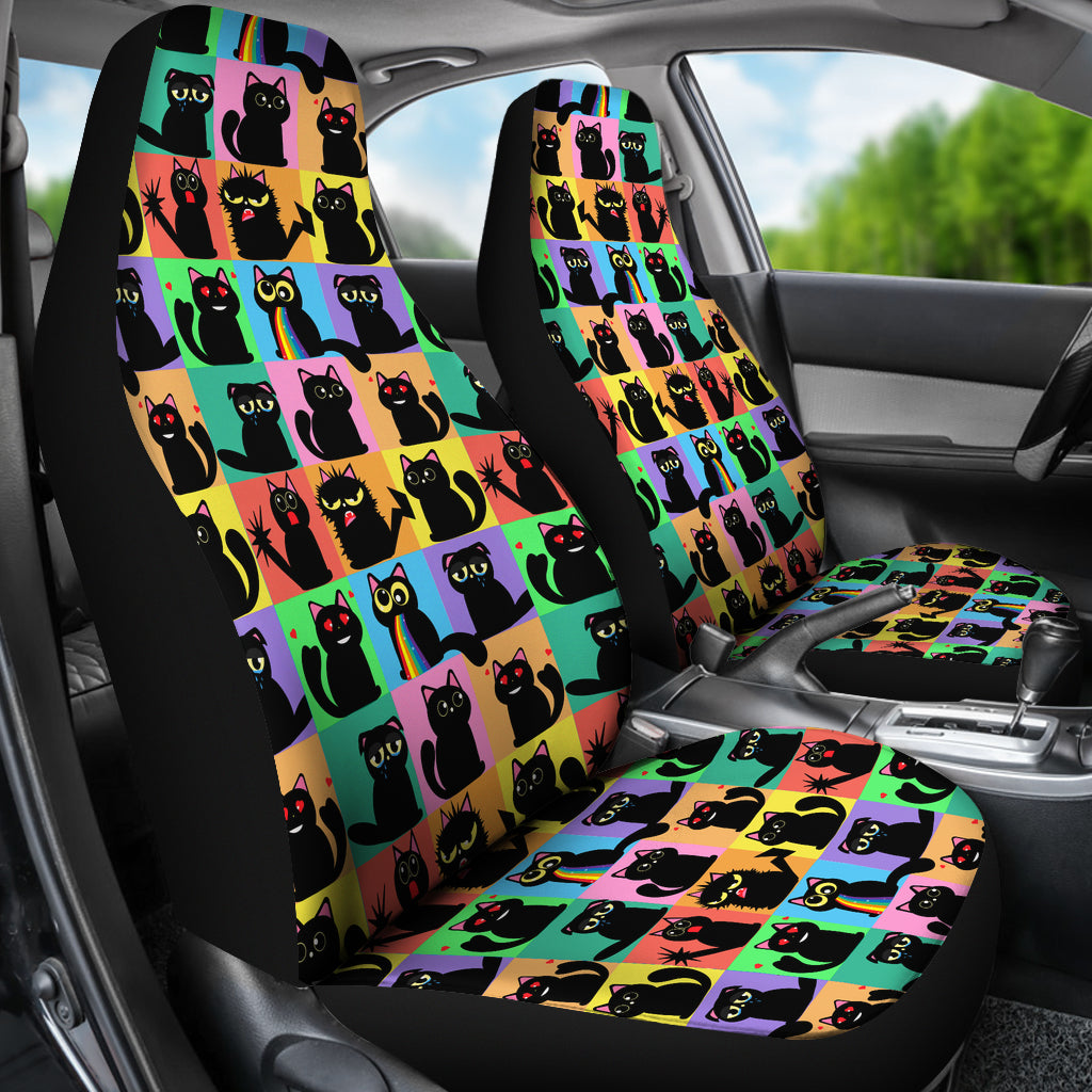 Black Cats Car Seat Covers