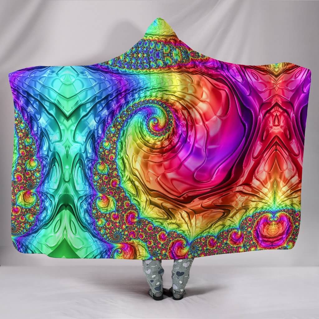 Happy Rainbow Hooded Blanket