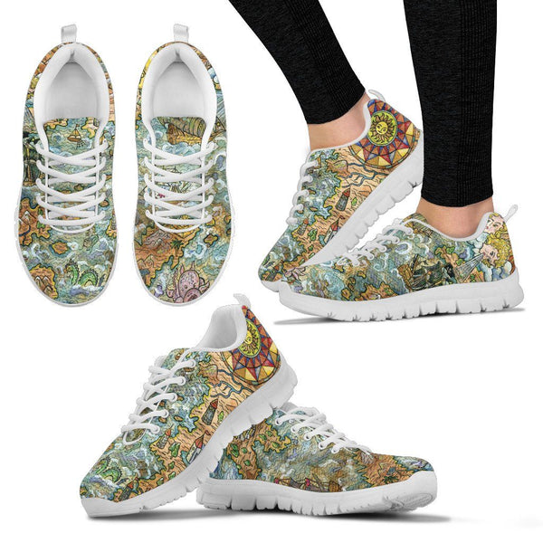 Treasure Map Women's Sneakers - Your Amazing Design